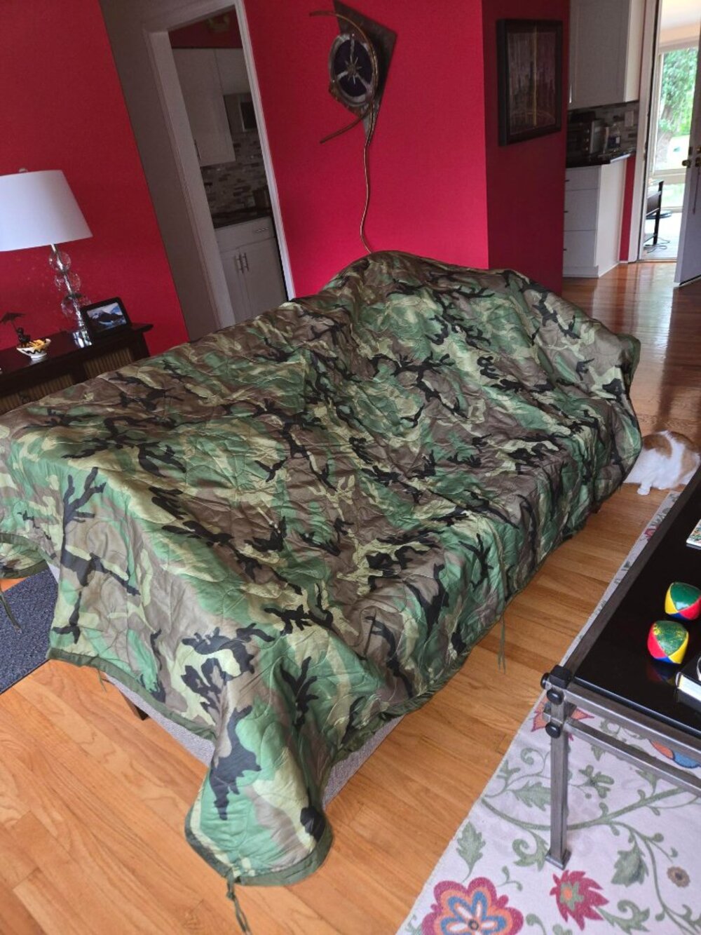 Genuine US Military Poncho Liner Woodland Camo
